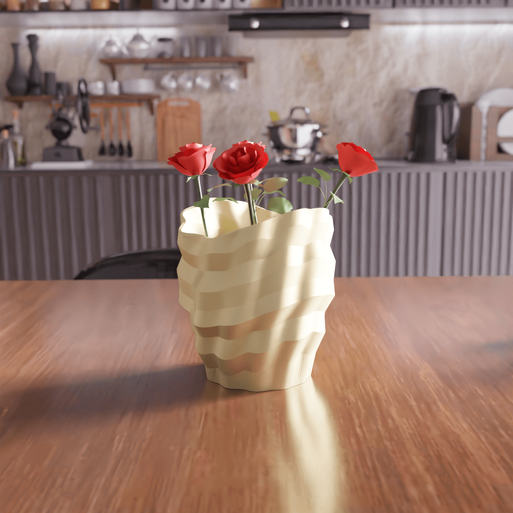 Wavy Spiral Decorative Vase / Storage 3d model
