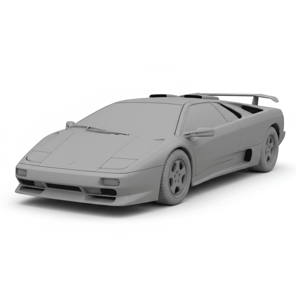 Car : Lamborghini Diablo Classic Exotic Supercar 3d model