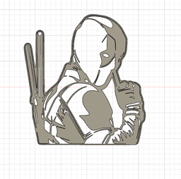 Silhouette Deadpool - Warvel Wallart 3d model