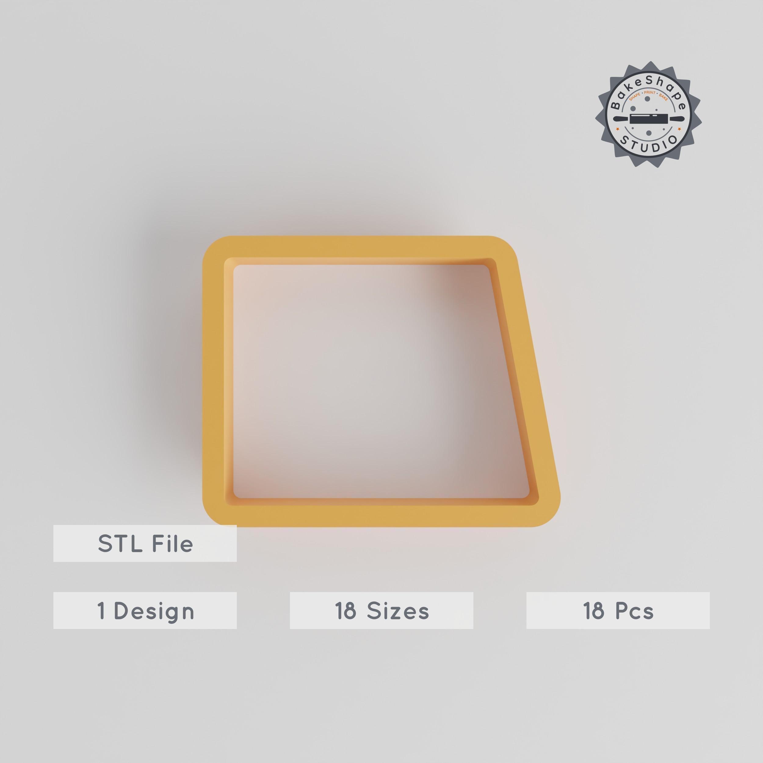 Trapezoid Shape Cutter Set, 18 Pieces, 0.75"-5", Perfect for Cookies, Fondant & Clay PRODUCT_1160 3d model
