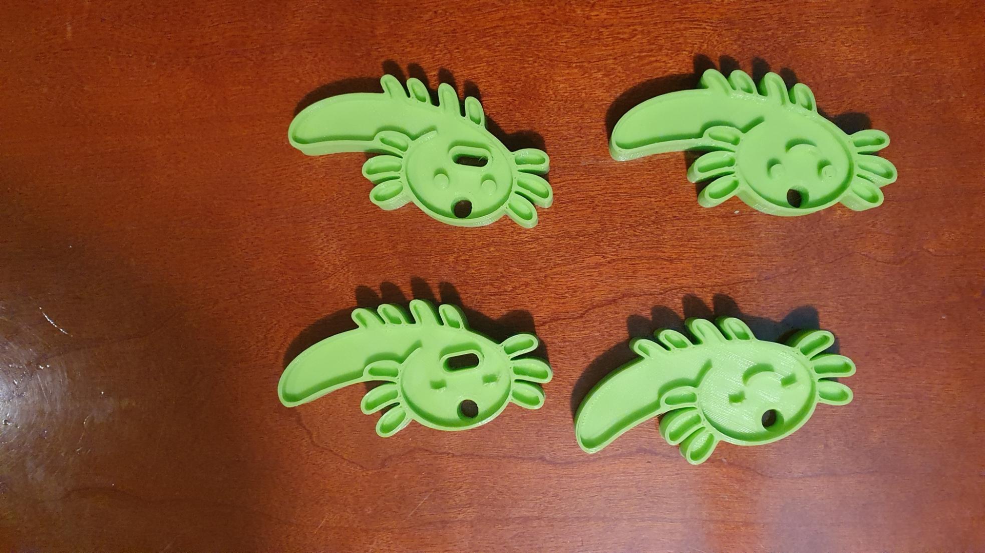 Axolotl keychain (1 or 4) 3d model