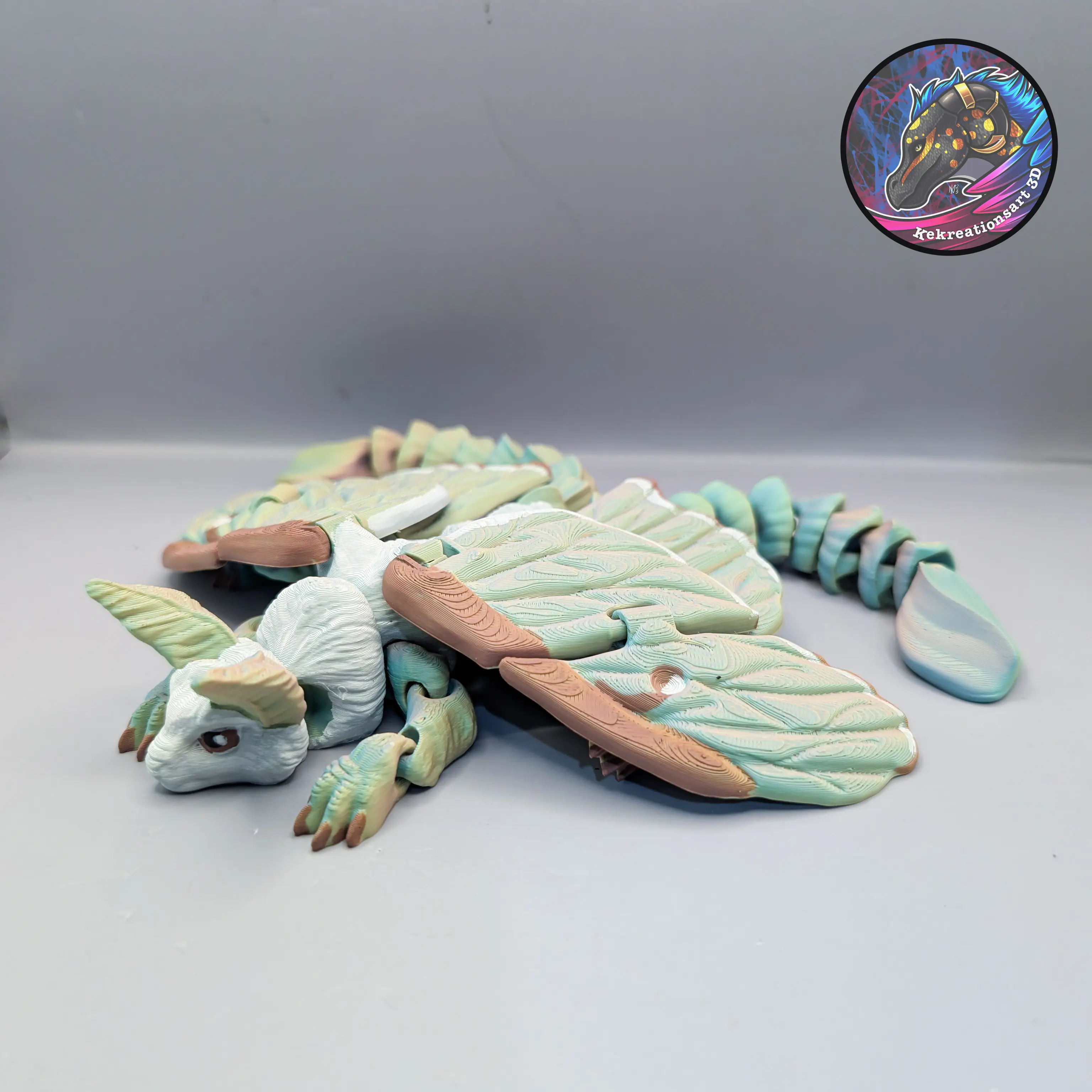 flexi luna moth dragon 3d model