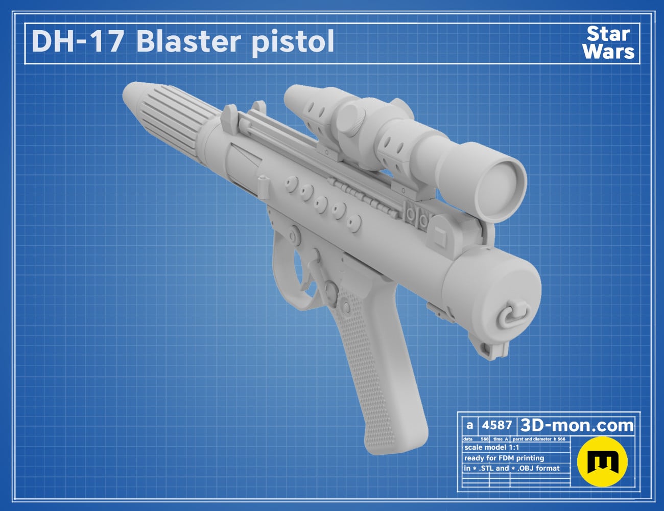 DH-17 Blaster 3d model