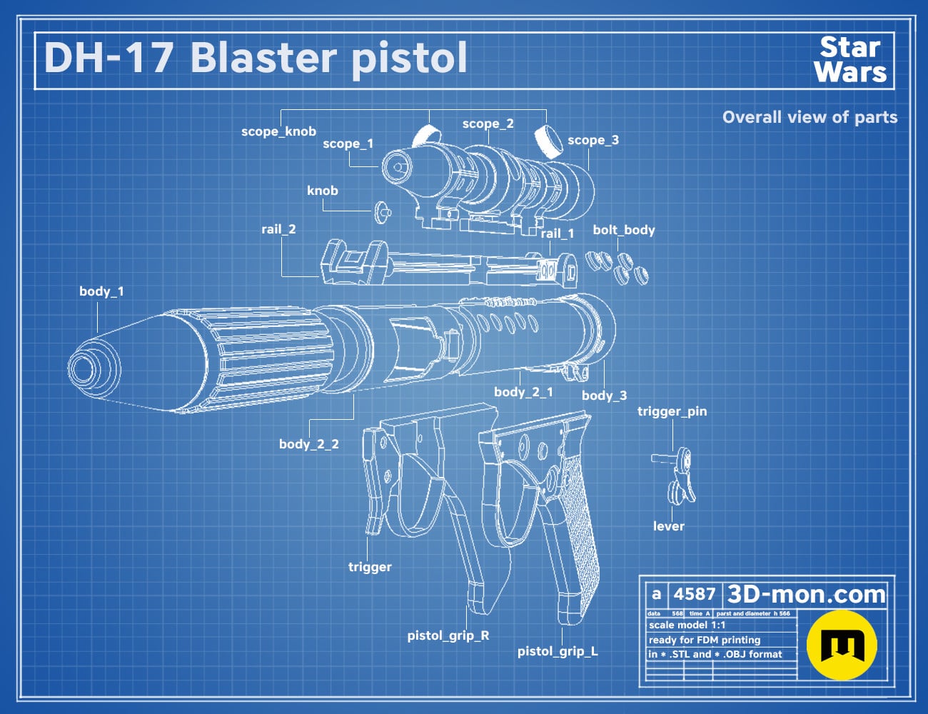 DH-17 Blaster 3d model