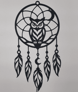 Mystic Owl Dreamcatcher 2D Wall Art.stl 3d model