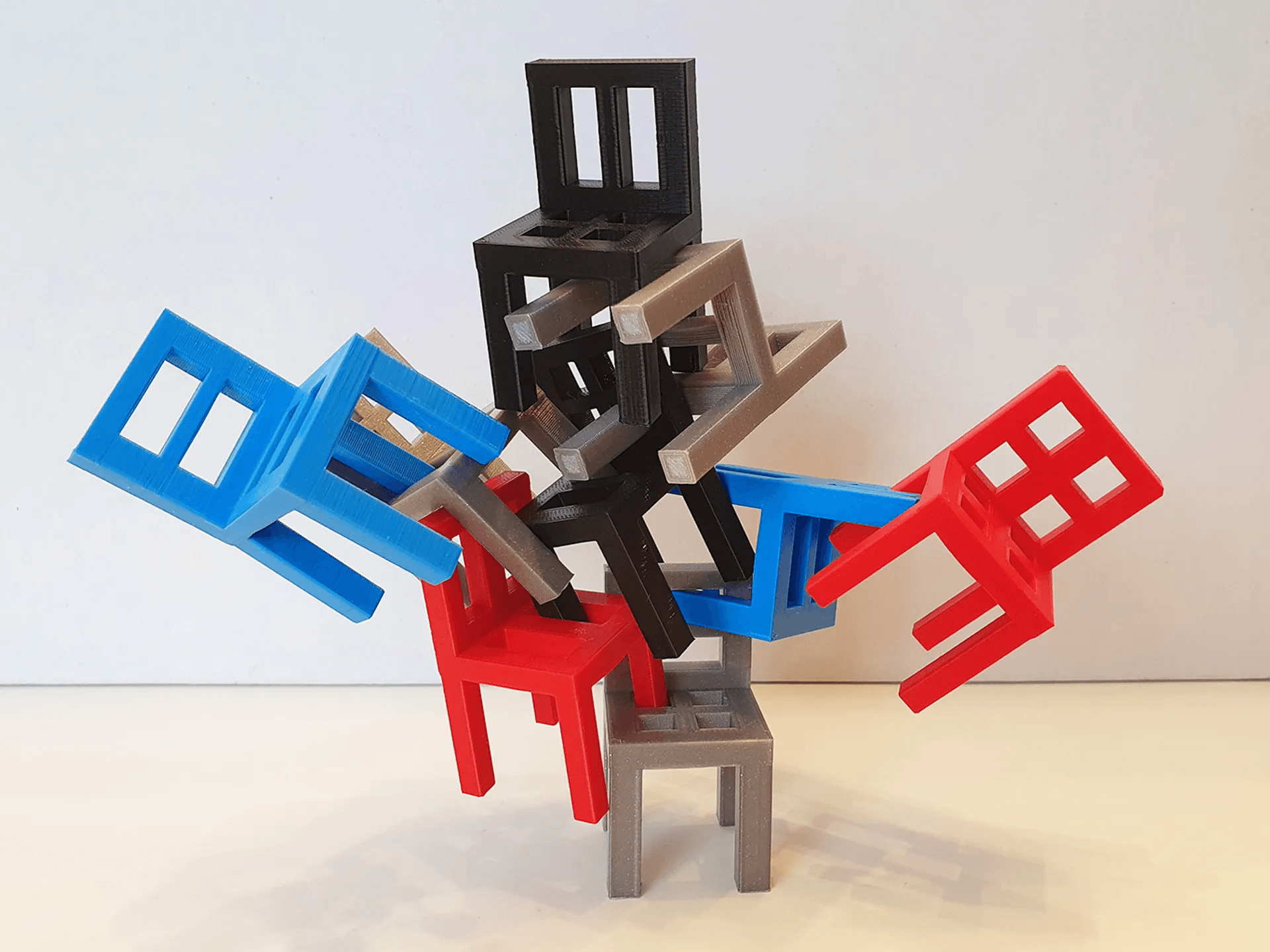 Chair stacking game - No supports 3d model