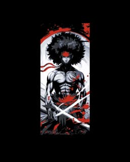 The legend of the afro samurai is celebrated with a Set of bookmarks 3d model