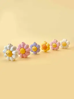 Smiley Flower Clicker Keychain Fidget Toy Bundle 3d model