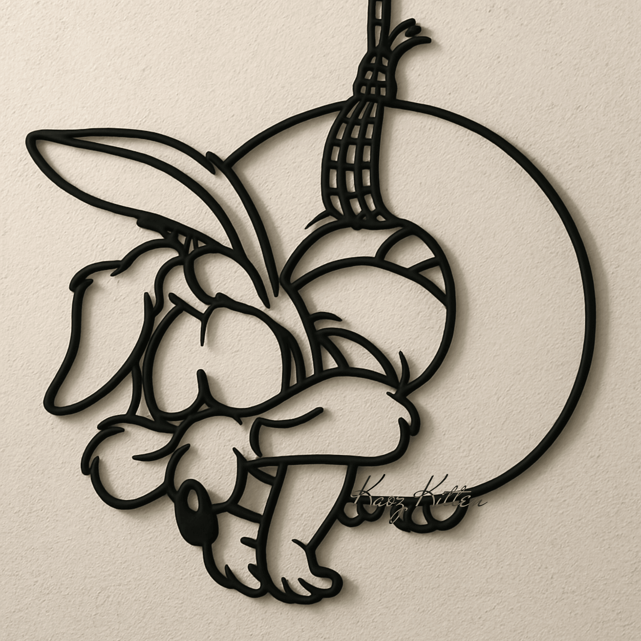 wile e coyote tire swing wall art looney toons fanart home decor 3d model