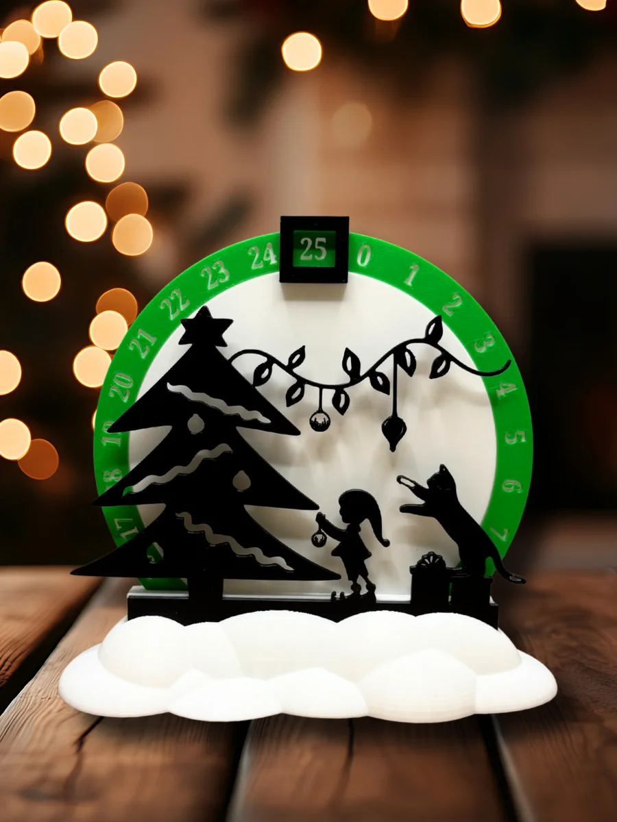 Cat Lover Countdown to Christmas Decor Holiday Cat Home Decor NO AMS Needed 3d model