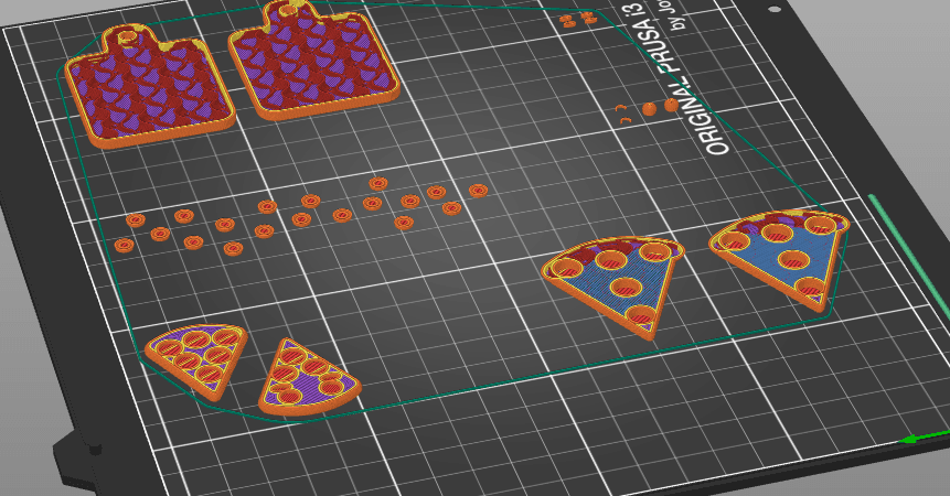 i see magnet slots in the cheese and the crust, but not the board. am I looking at the wrong file?