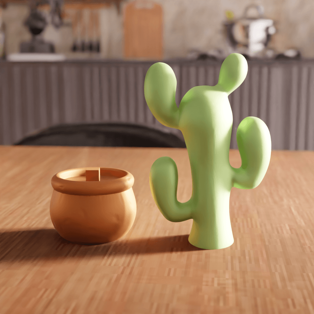 Cartoon Cactus Figurine 3d model
