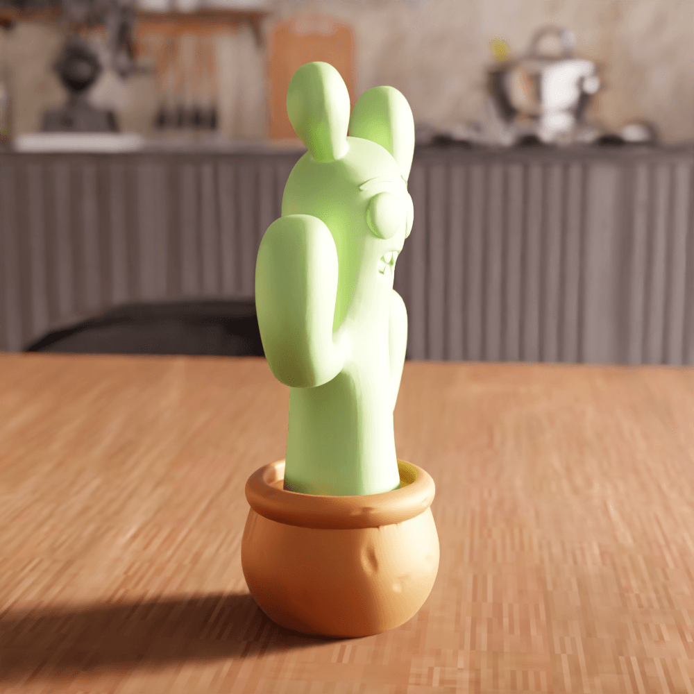 Cartoon Cactus Figurine 3d model