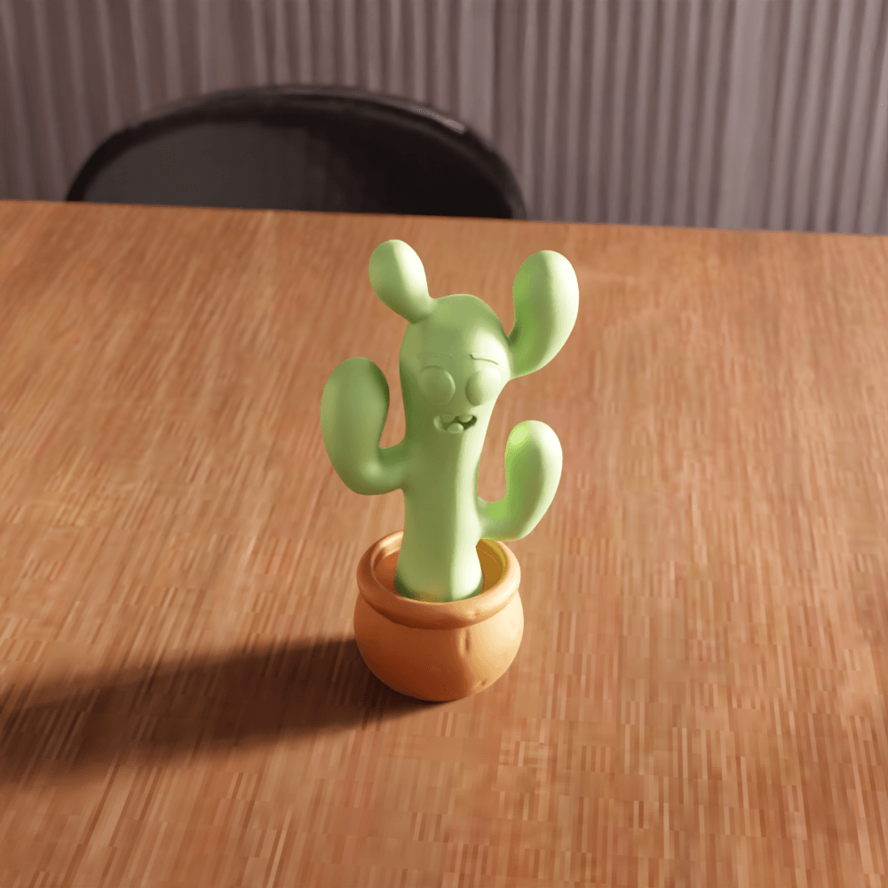 Cartoon Cactus Figurine 3d model