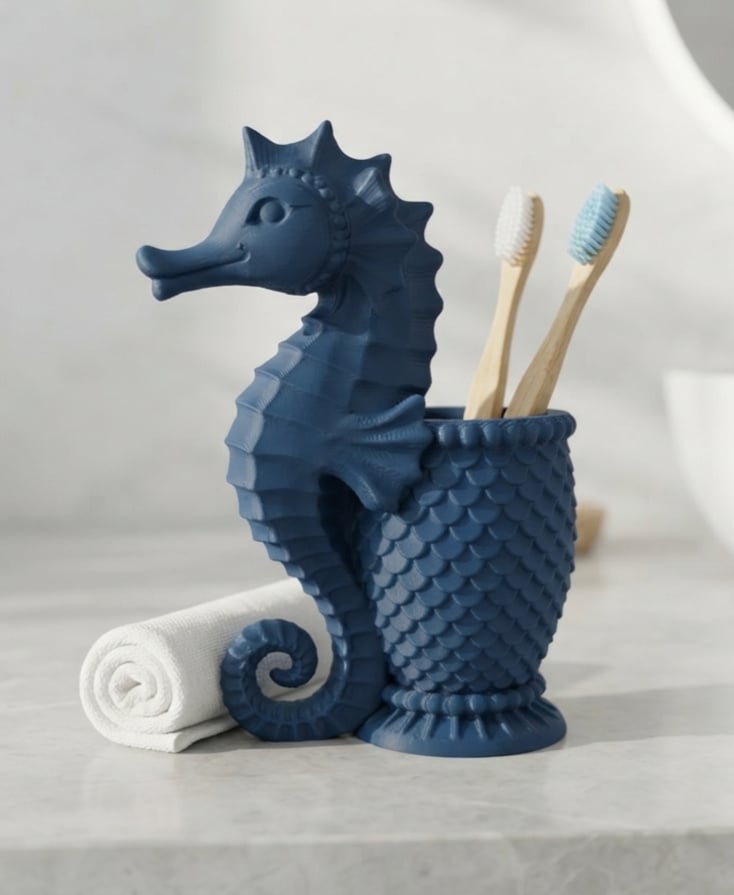 Seahorse Toothbrush or Pencil Holder 3d model