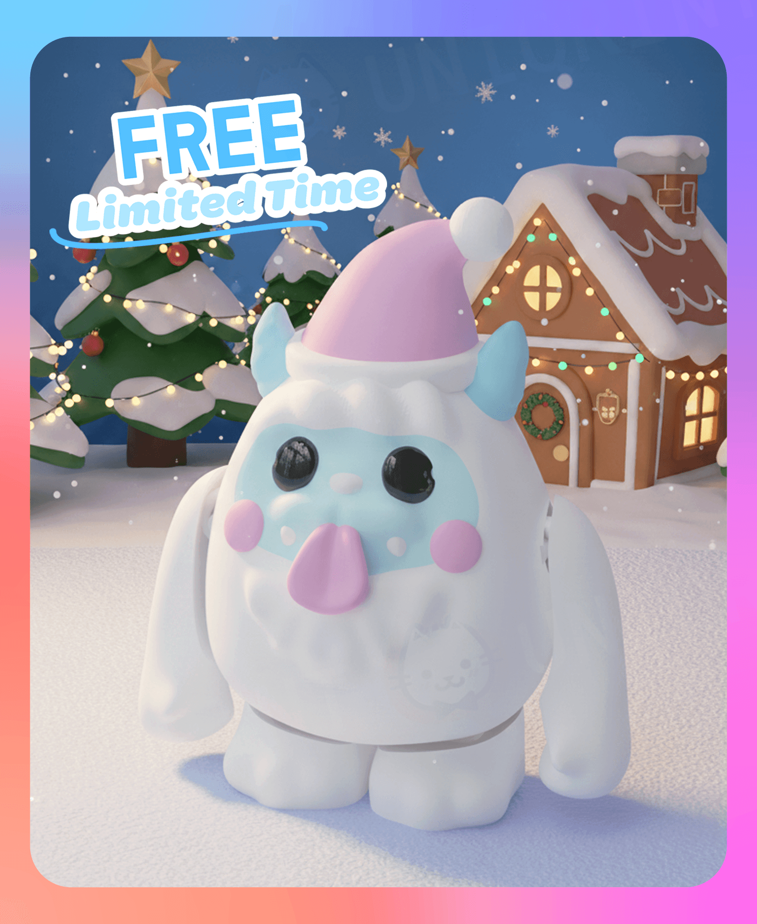 Flexi Xmas Yeti Keychain (Single Color) 3d model
