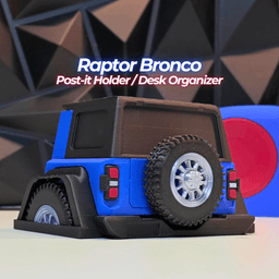 Raptor Bronco Post-it Holder / Organizer 3d model