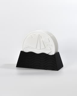 Sailing Coaster with Wave Holder 3d model