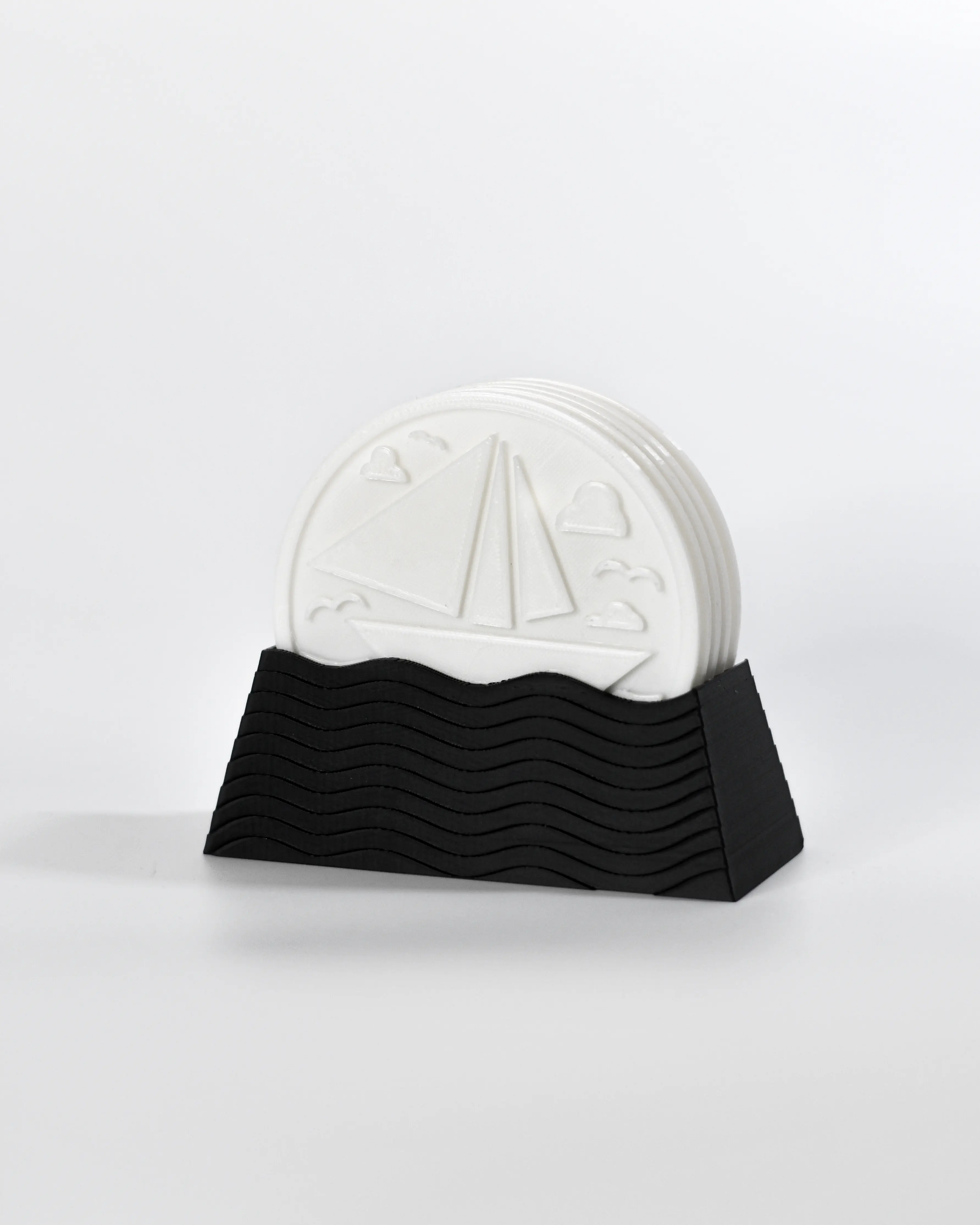 Sailing Coaster with Wave Holder 3d model