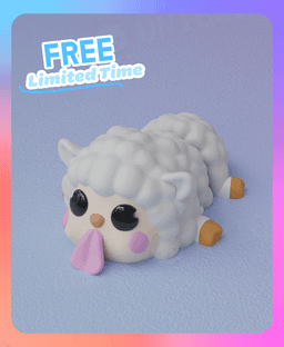 Flexi Sheep Keychain (Single Color) 3d model