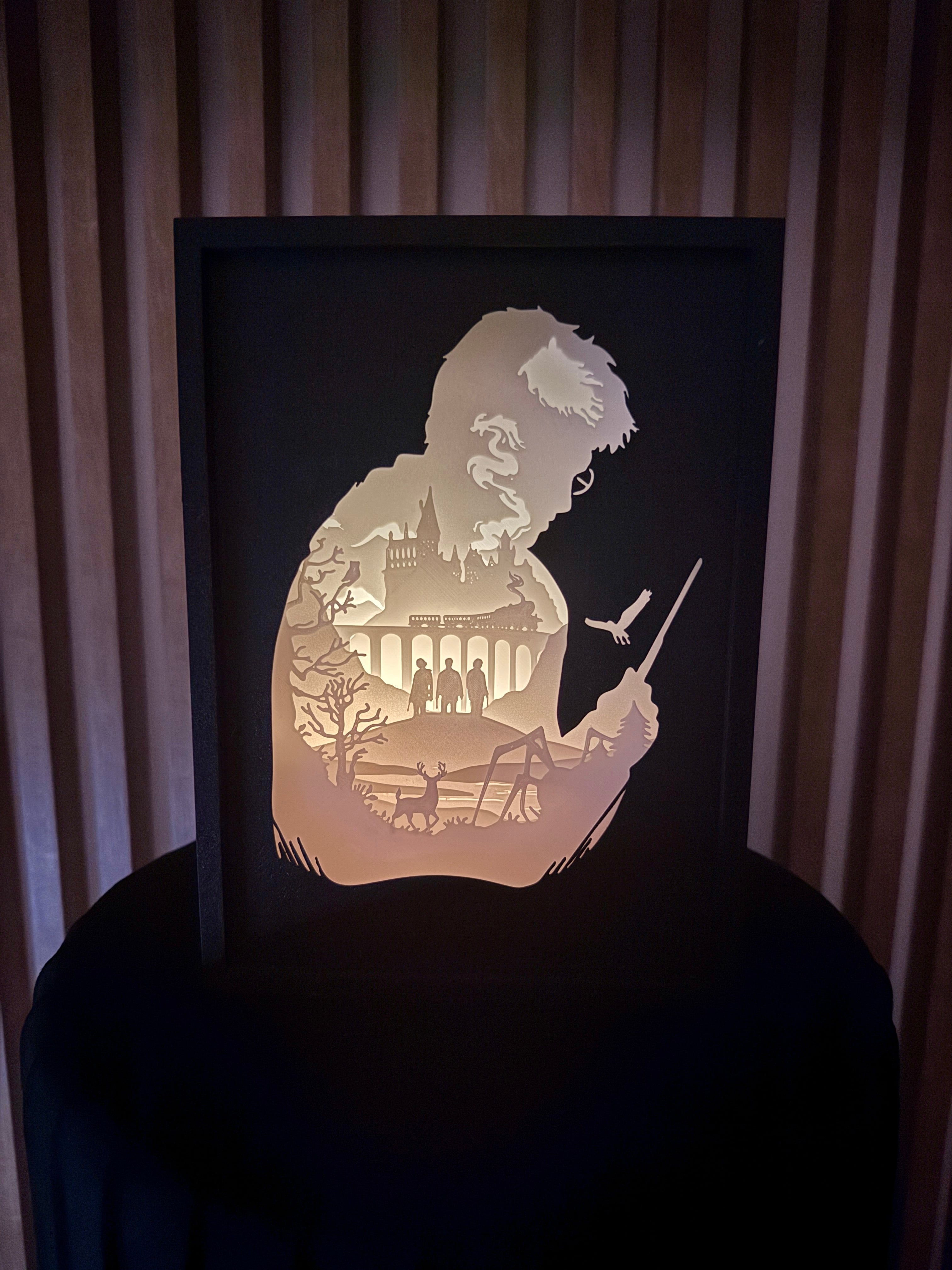 Harry Potter Shadow Box Lamp 3d model