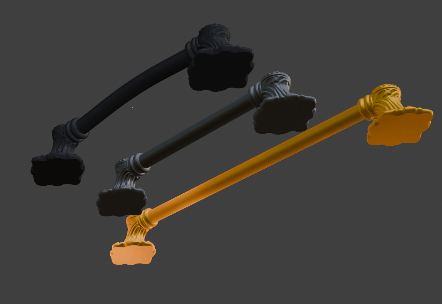 Classic Decorative Pull Handle 3d model