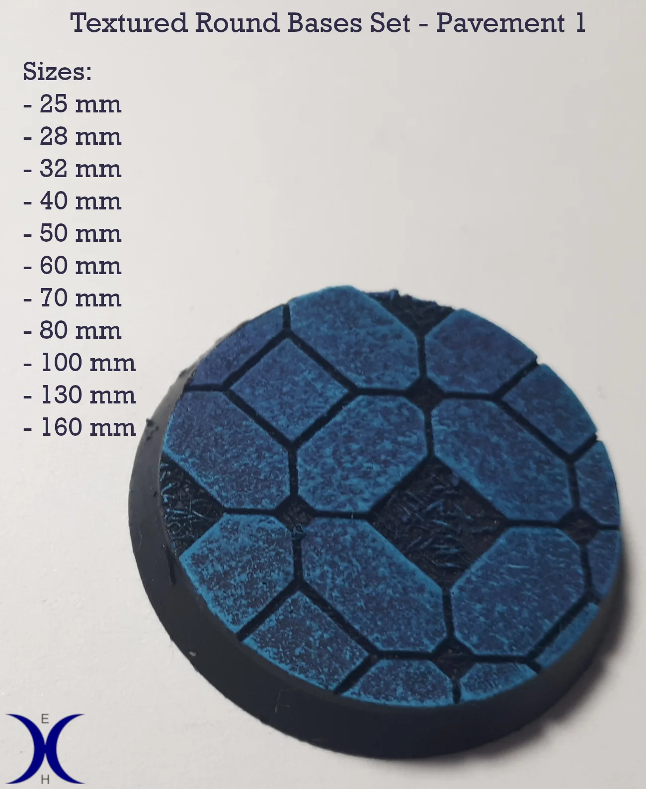 Pavement 1 - Textured Round bases set (11 pcs. 25–160mm) 3d model