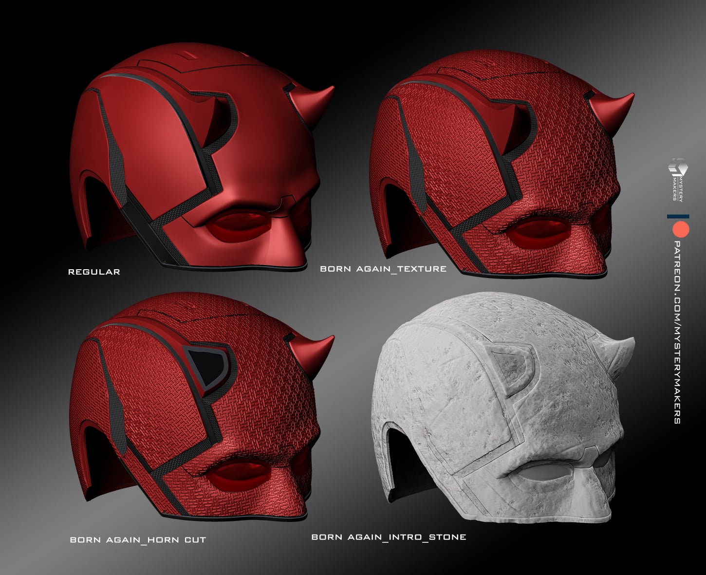 Daredevil Born Again cowl bundle 3d model