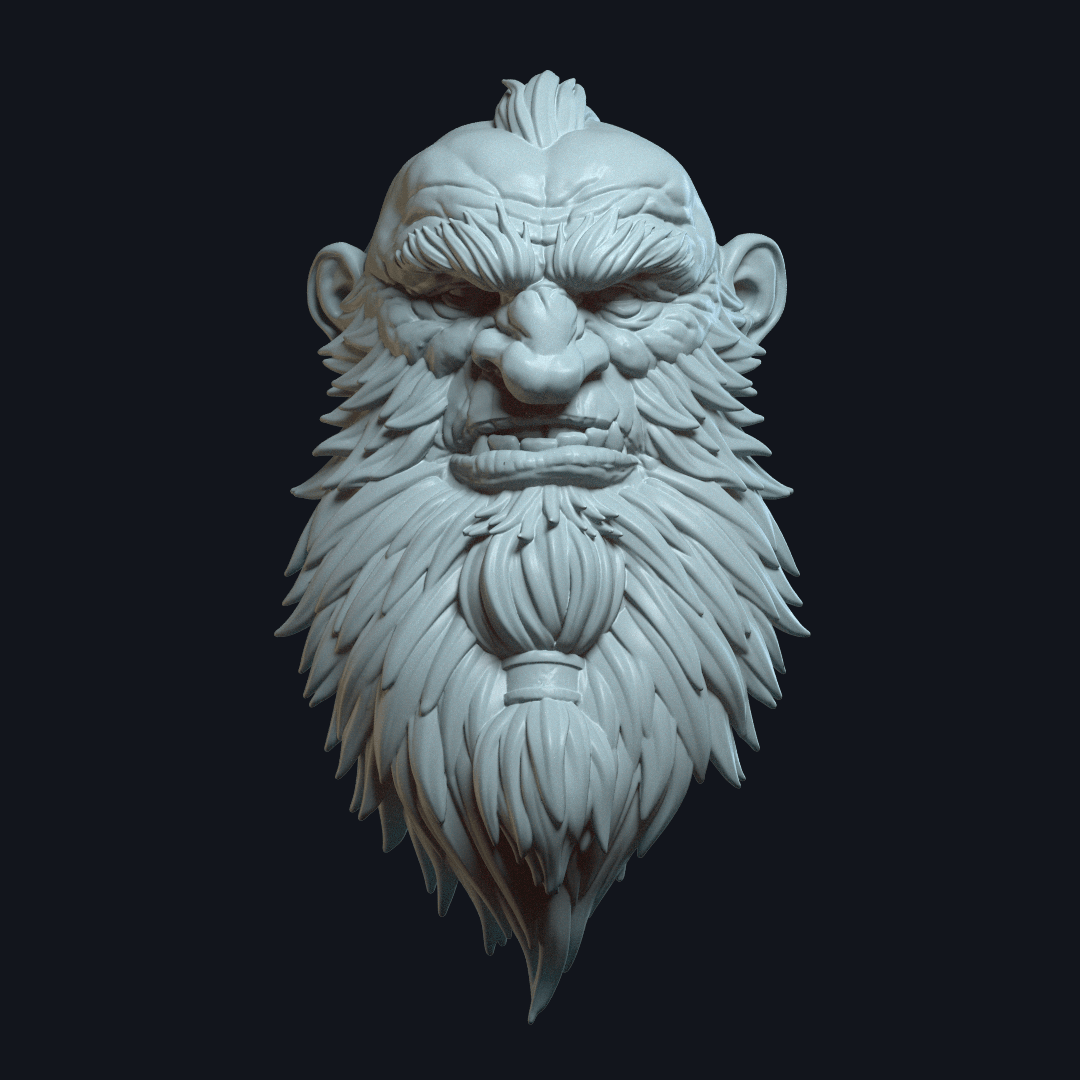 Dwarf v4 - Custom Action Figure Head 3d model
