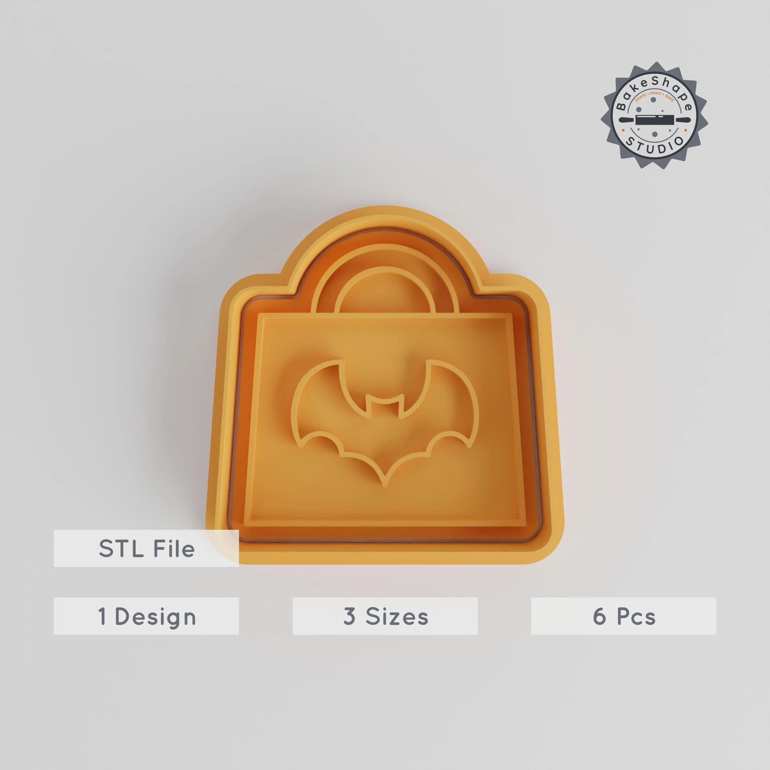 Halloween Trick or Treating Cutter & Stamp, Cookie & Fondant, S/M/L, Spooky Bag, Festive Trick, All Hallows Eve, 6-Piece Collection PRODUCT_4366 3d model