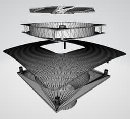 Ventilador 3D con partes ensambladas 3d model