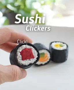 Sushi Clickers - Sushi Fidget Clicker - 3d Printed Ludo Fidget toy 3d model