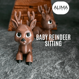 Baby Reindeer Sitting 3d model