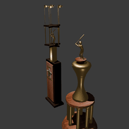 Baseball Trophy Set 3d model