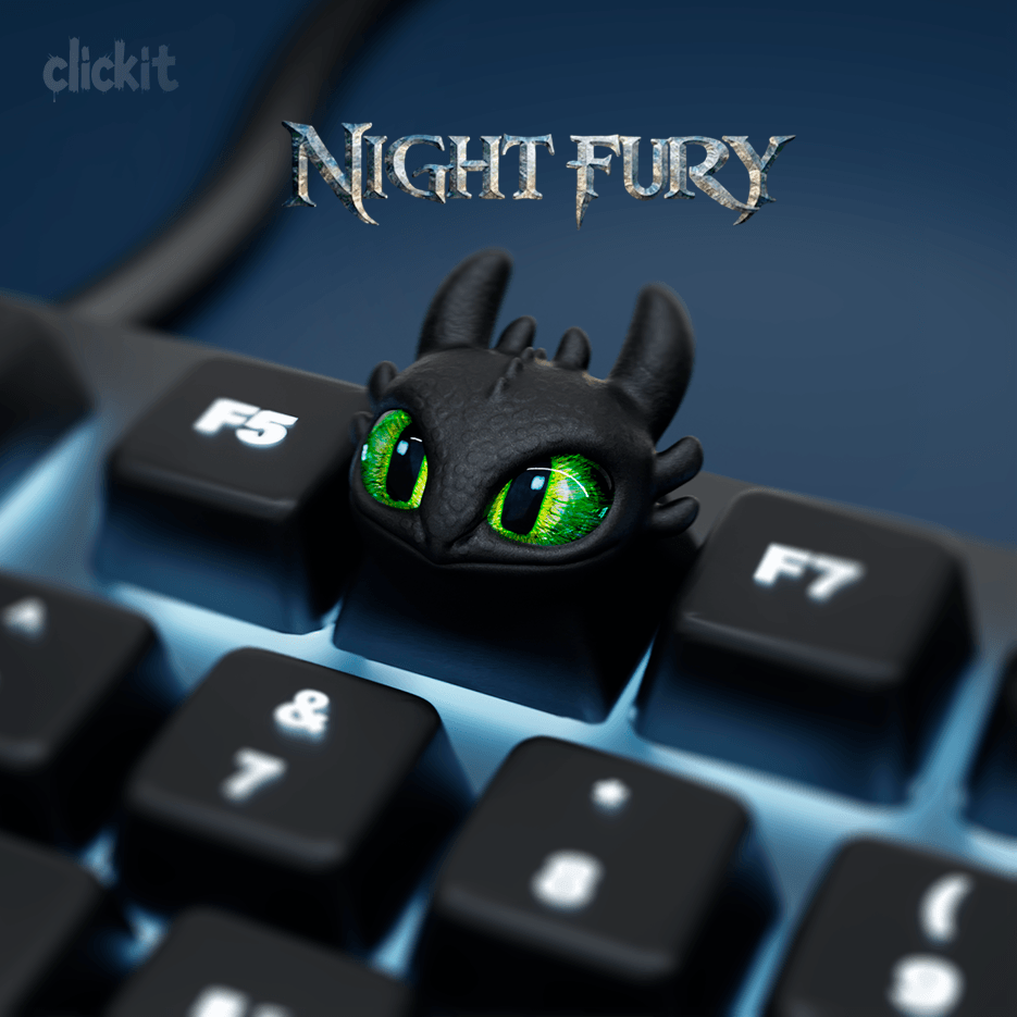 FREE Night Fury Dragon Keycap – 3D Printable Artisan Keycap for Mechanical Keyboard 3d model