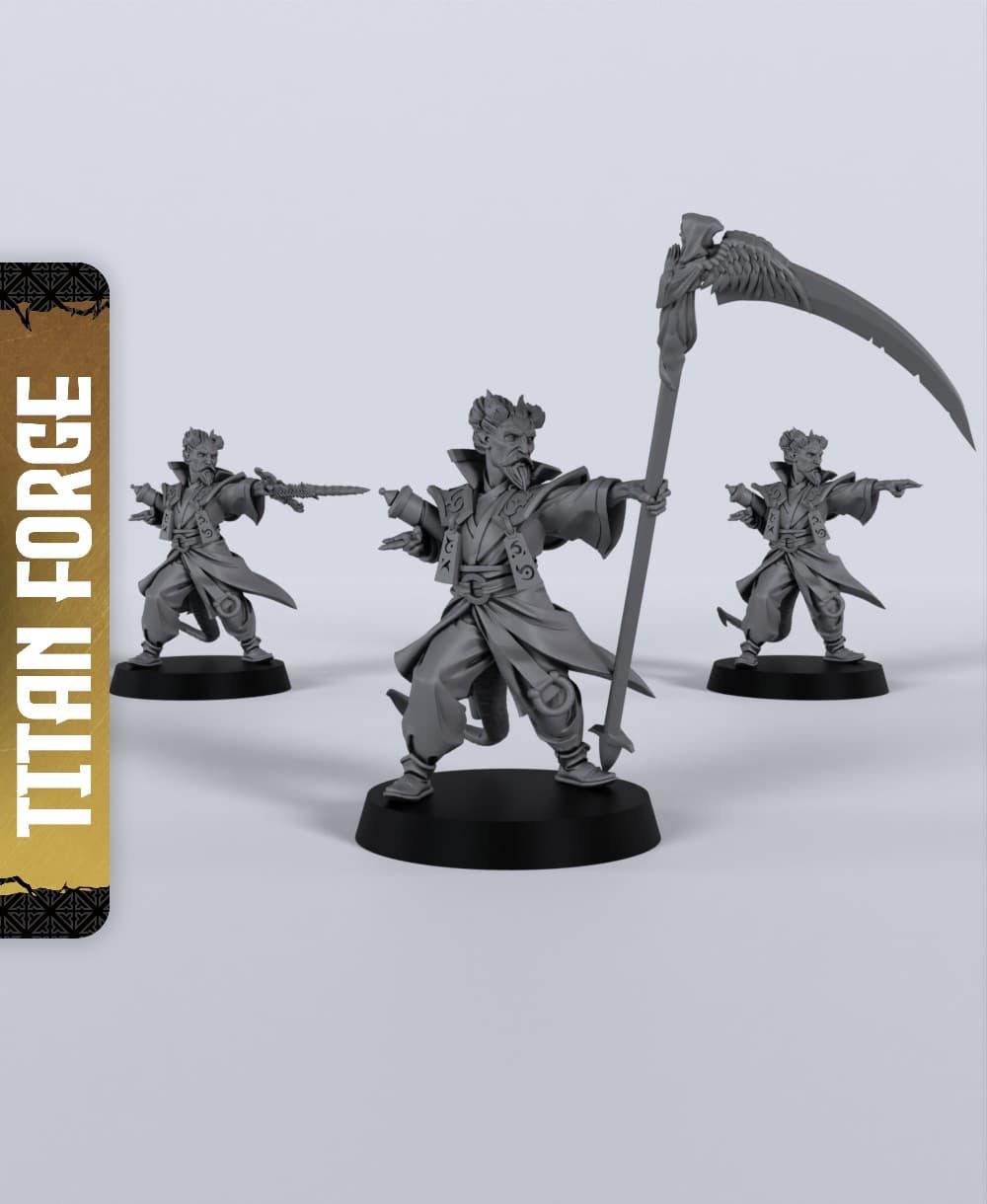 Tiefling Male Wizard - With Free Dragon - 5e DnD Inspired for RPG and Wargamers 3d model