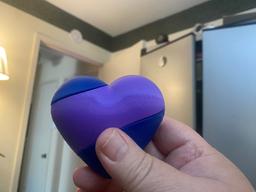 Large Helical Heart with Secret Compartment - Printed in overture blue and purple PLA