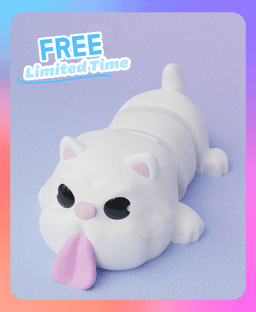Flexi Persian Cat Keychain (Single Color) 3d model