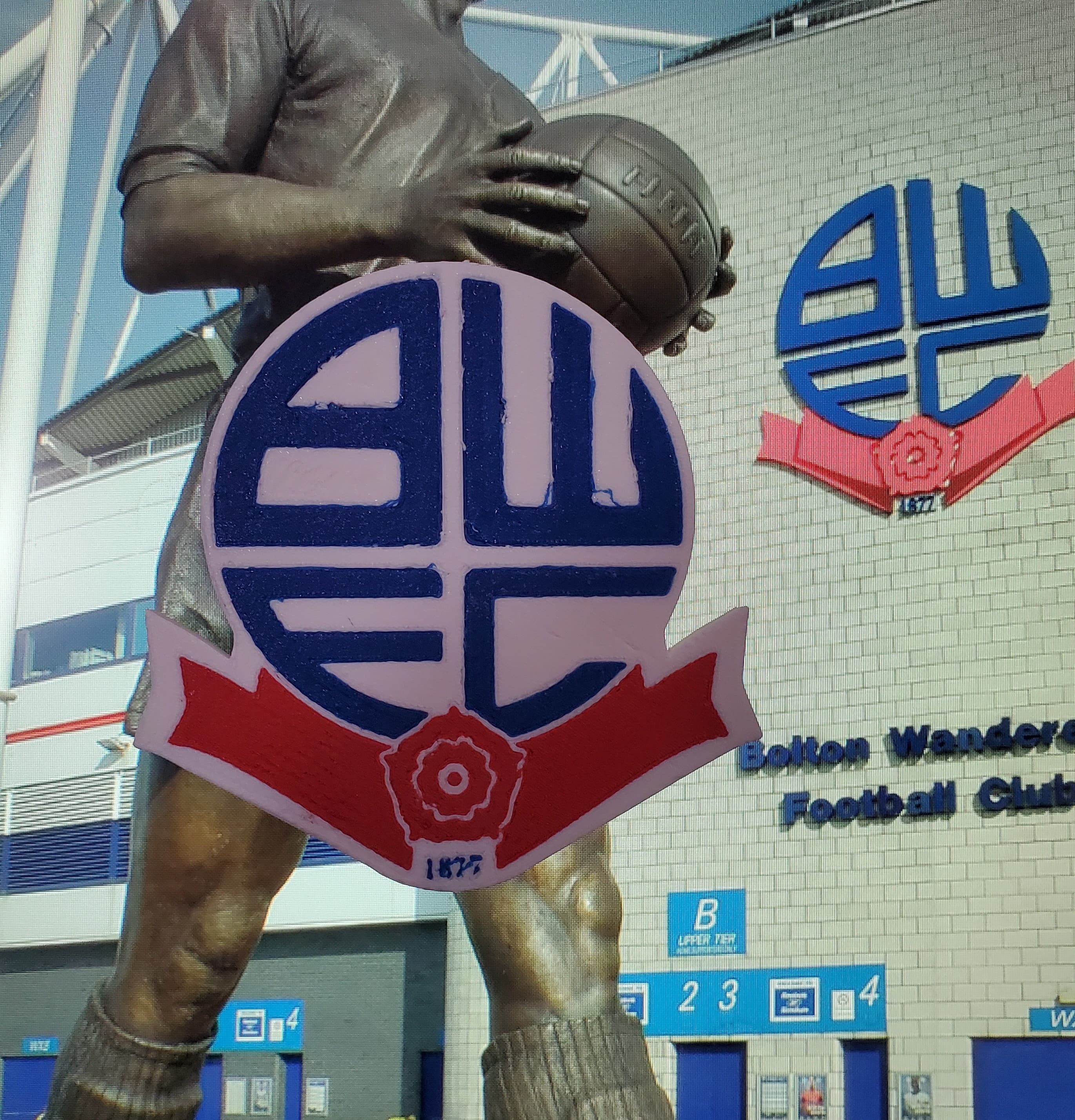 AMS / MMU Bolton Wanderers FC coaster or plaque 3d model