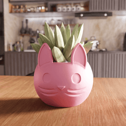 Cute Cat Succulent Planter 3d model