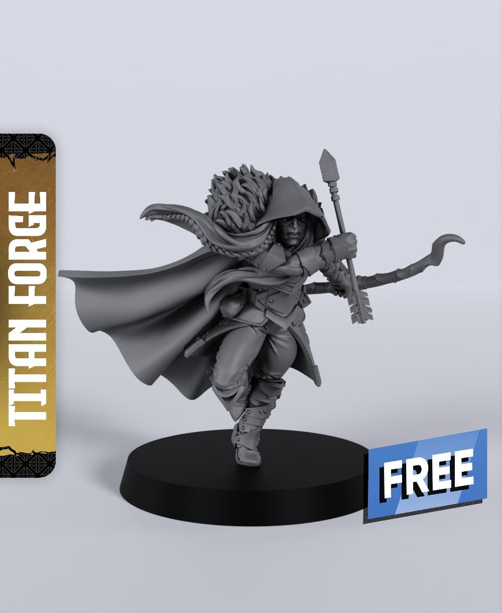 Drow Male Ranger Bow - With Free Dragon - 5e DnD Inspired for RPG and Wargamers 3d model