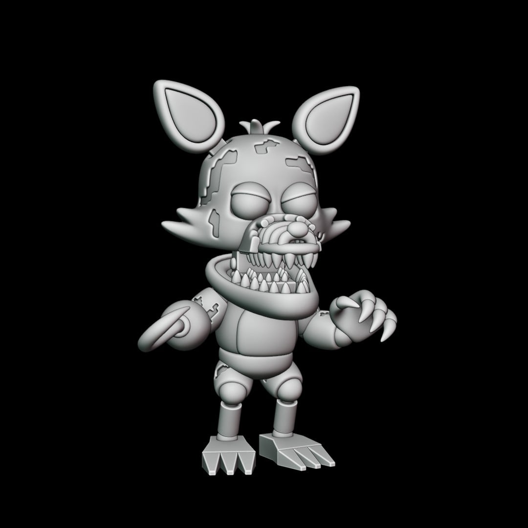 Nightmare Foxy - FNAF - Fan Art 3d model