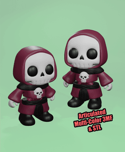 Cloaked Skeleton - Articulated Flexi Fidget Toy 3d model