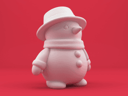 Minimalist Snowman with Winter Hat – Cute Christmas 3D Printable Figurine 3d model