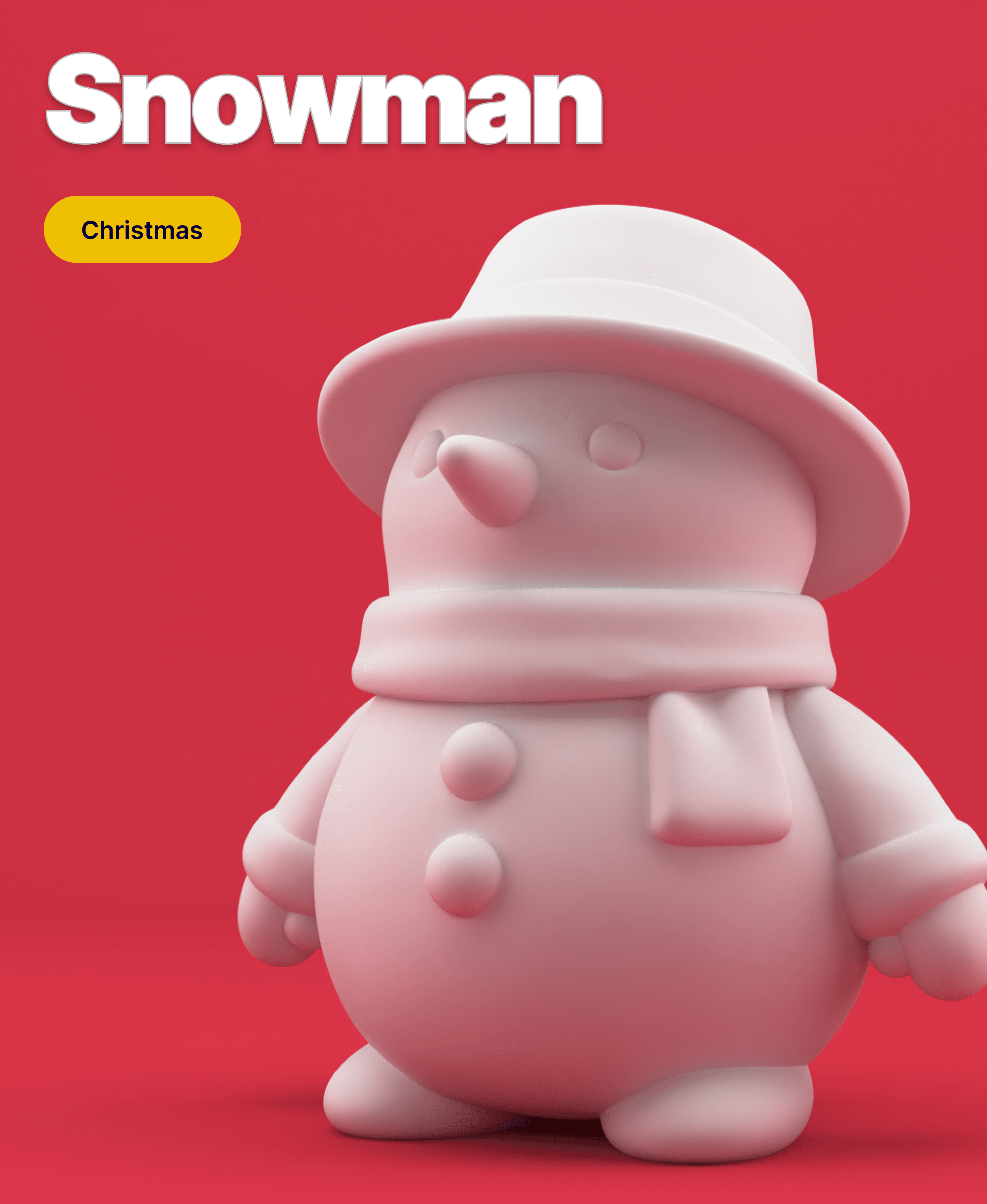Minimalist Snowman with Winter Hat – Cute Christmas 3D Printable Figurine 3d model