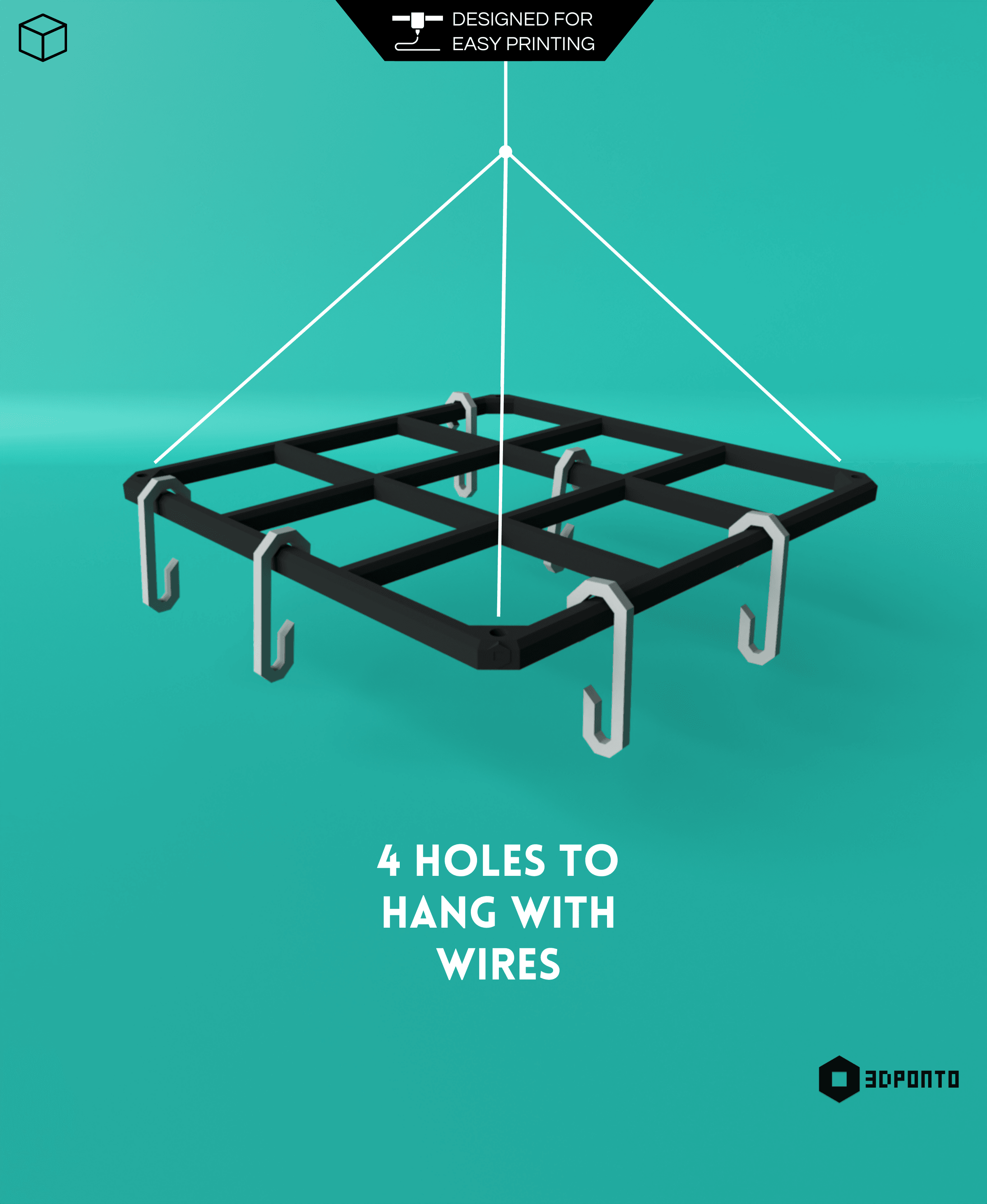Grid Hanger and Hooks 3d model