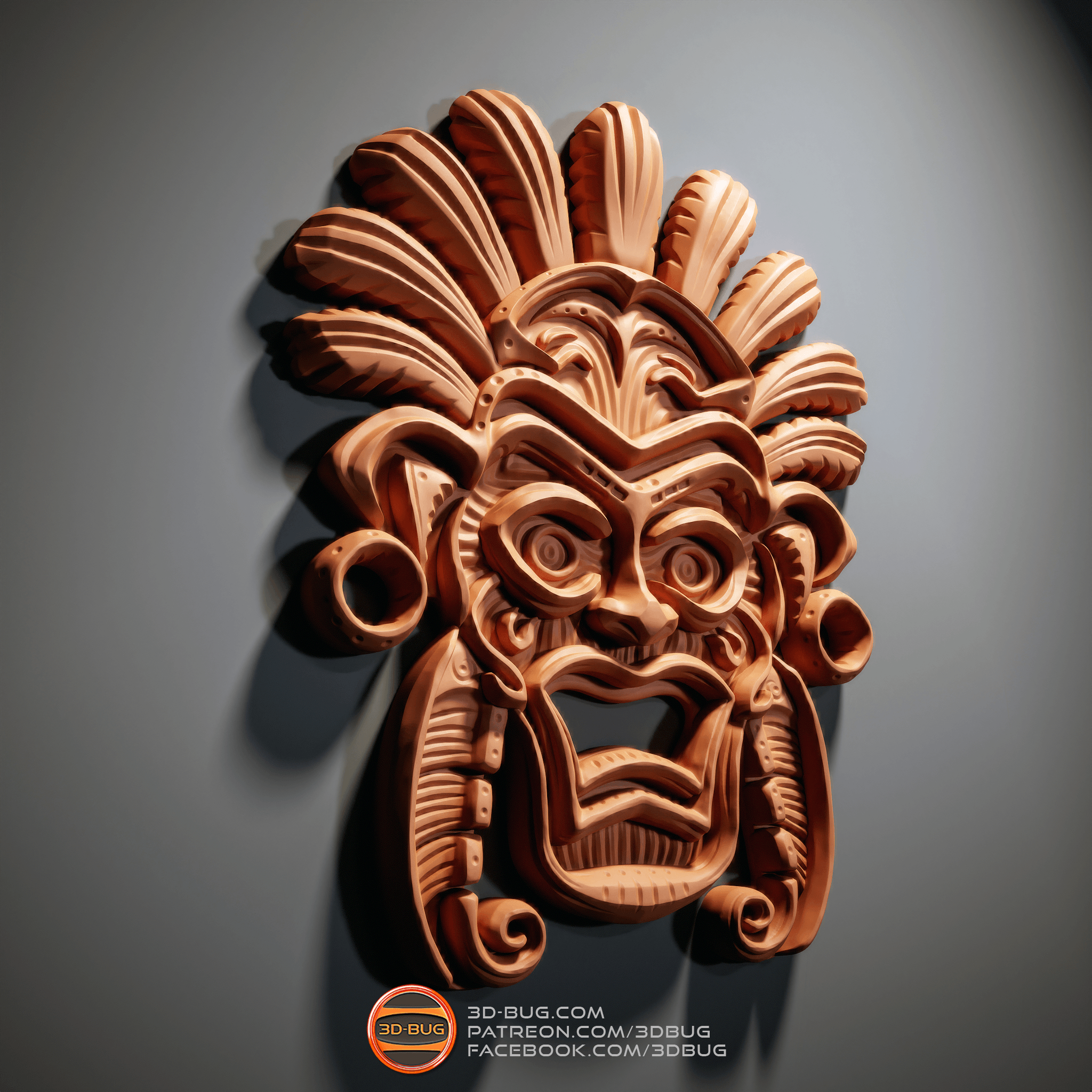 Tribal wall mask 3d model
