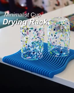Minimalist Wave Cup Drying Rack 3d model