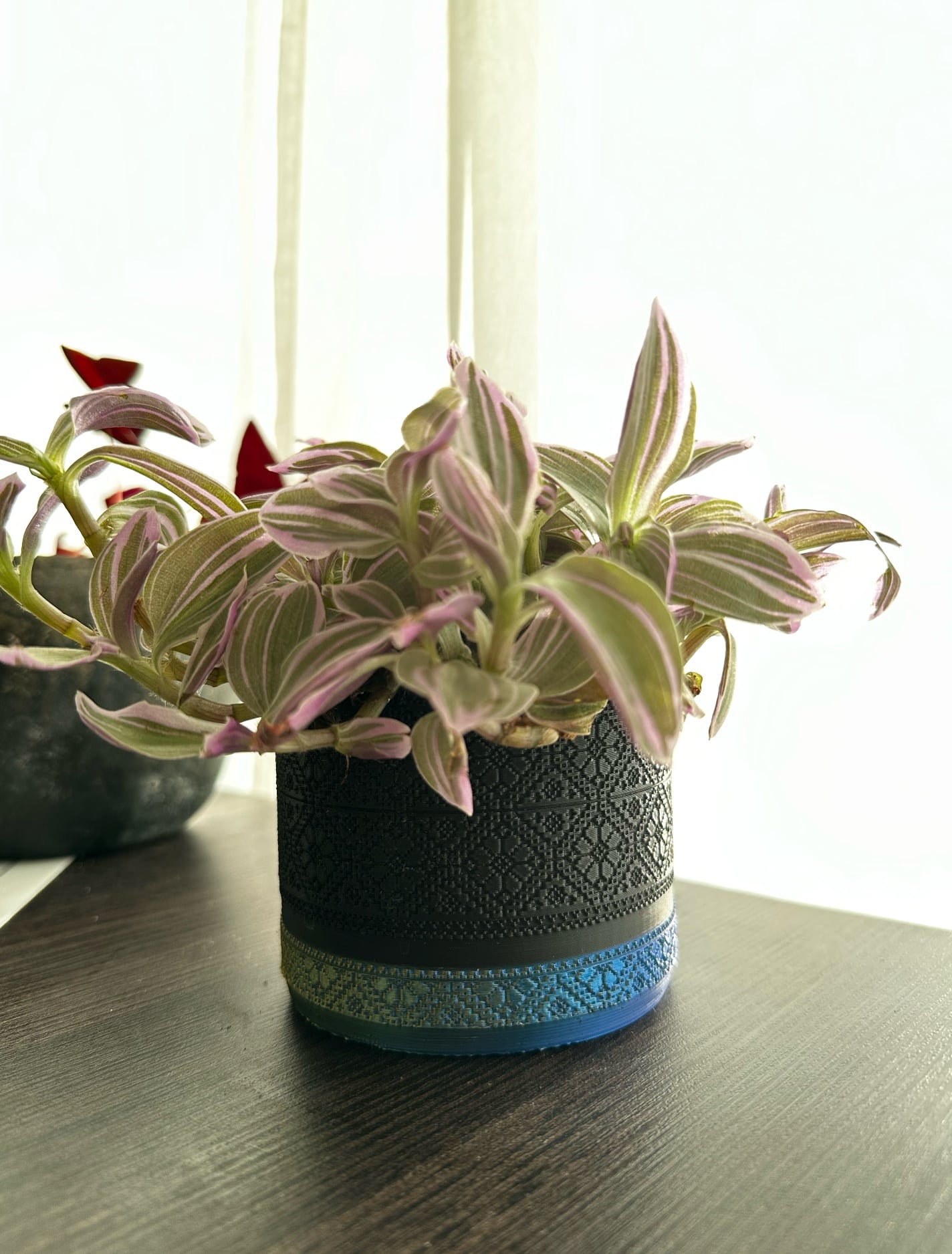 Ukrainian Embroidery Pattern Flower Pot 3d model