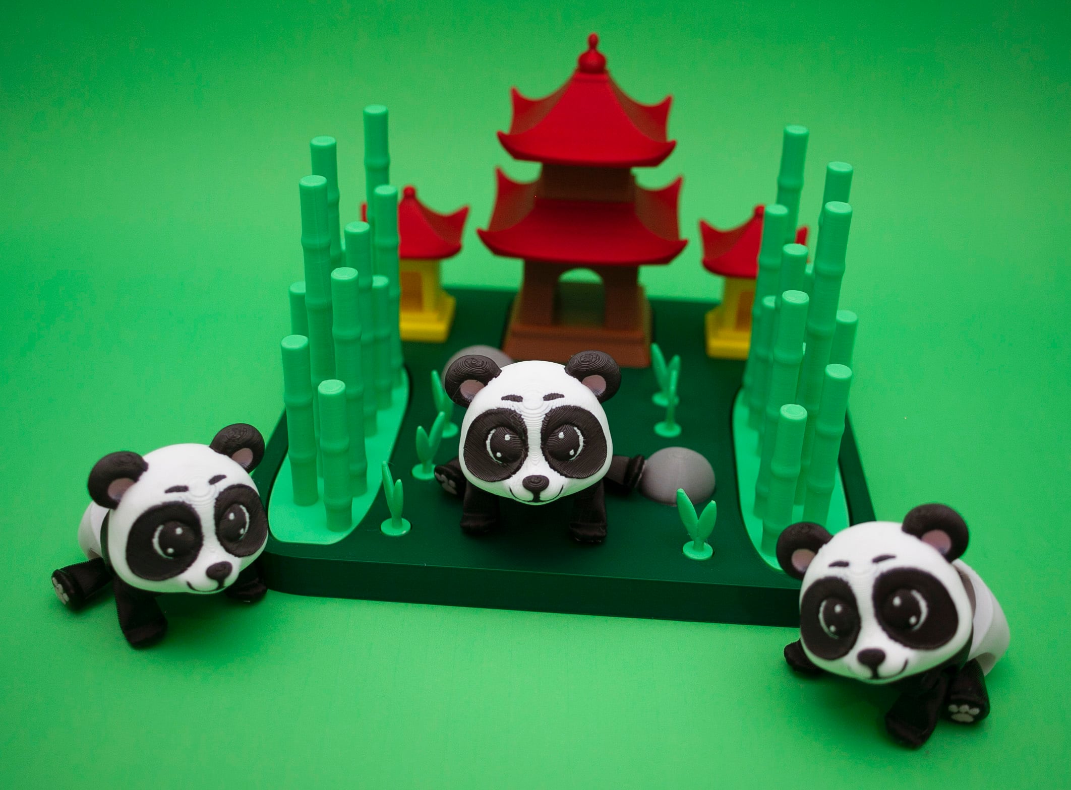Panda Bamboo Forest 3d model